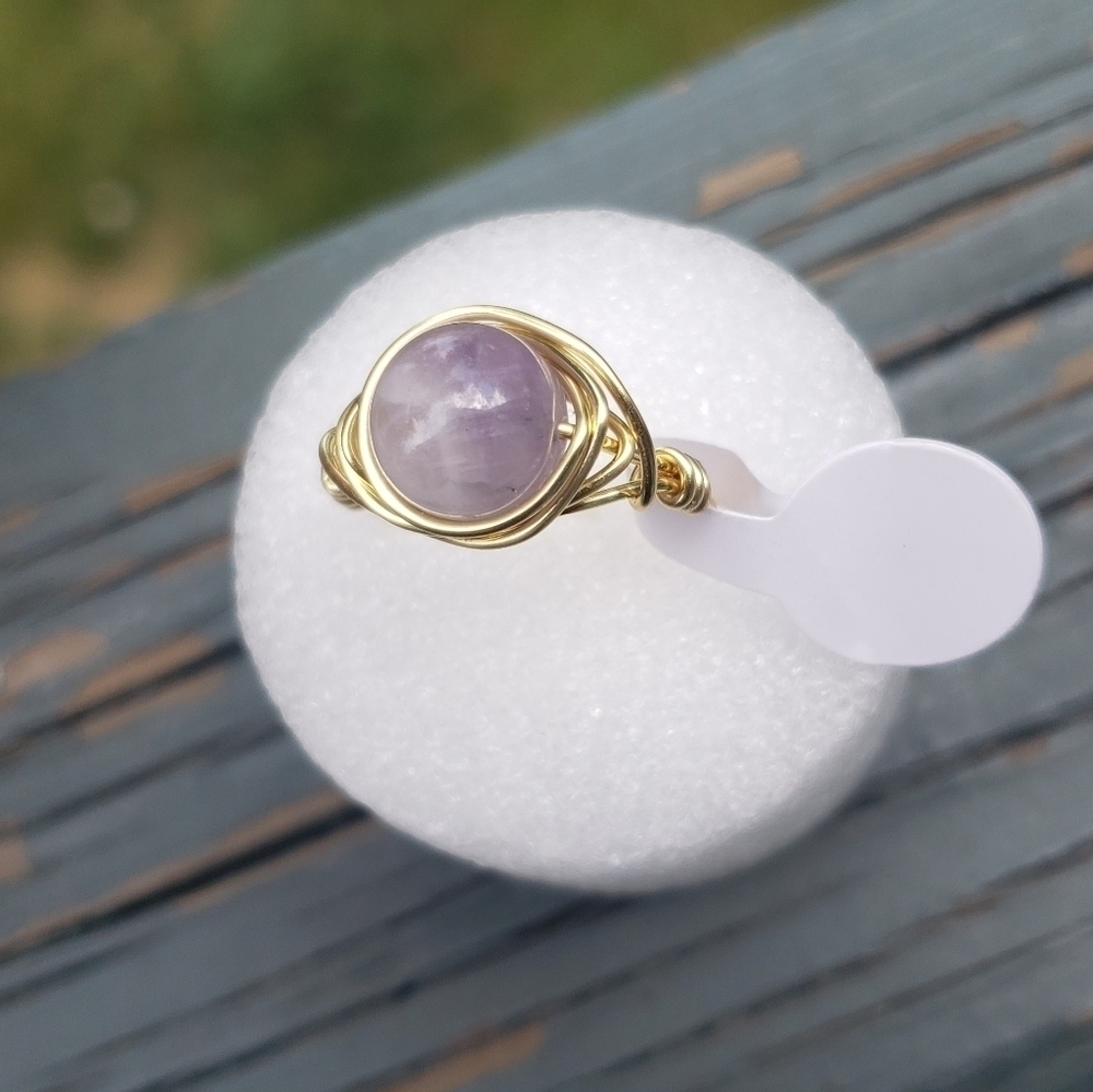 handmade new amethyst gold wire wrapped